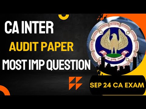 |CA Inter Audit Paper Sep 24 Exam| Most Important Question List For ICAI Sep 24 Exam|