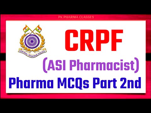 Pharma MCQs || CRPF Pharmacist Exam Paper || Previous exam Paper @PKPharmaClasses #pharmamcqs