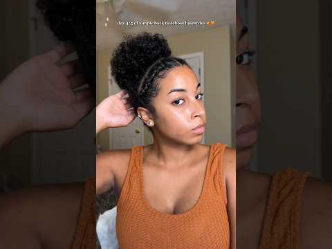 day 4/5 simple back to school hairstyles 🧡✨ #curlyhairstyles #naturalhair #hairstyles #kayyyvonne