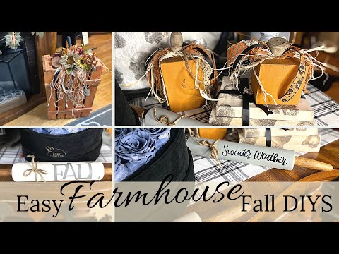 🍂FARMHOUSE FALL DIYS ~ Quick and Simple Autumn Décor ~ Autumn DIYS 🎃 Fall Thrift Flips ~ Upcycles