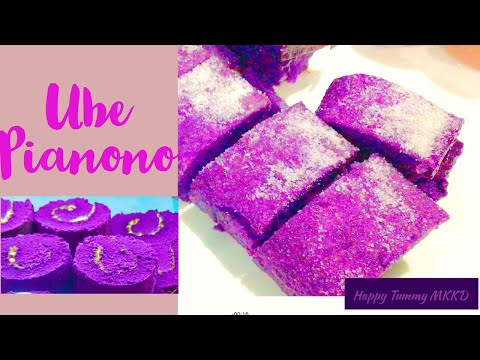 UBE PIANONO RECIPE | PIANONO ROLL | HOW TO MAKE PIANONO | HAPPY TUMMY MKKD