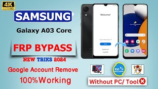 Samsung A03  Core Frp Bypass |Core Android 12 | Samsung A03 Core Google Account Lock Remove || 2024