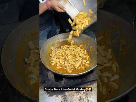 Dhaba Style Aloo Gobhi Making🥵😋|| Indian Street Food