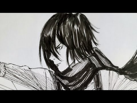 Attack on titan Mikasa Ackerman Shingeki No Kyojin #YouTubeHighFive #animeart #fanart #shorts