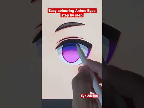 🥶EASY Colouring Anime Eyes Step by Step with Procreate 😇#drawing #animeart #gachaedit