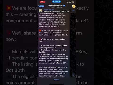 Memefi Update 🚨 : MEMEFI LISTING POSTPONED AND WHY | FIND OUT NOW 💡| #touchbillions #memefi