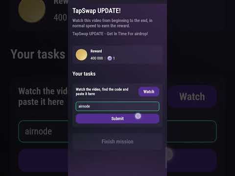 TapSwap UPDATE Code | Get In Time For airdrop! TapSwap Code | TapSwap Airdrop Update Code