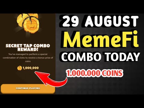 MEMEFI SECRET COMBO TODAY 29 AUGUST 2024 | MEMEFI DAILY COMBO | MEMEFI COMBO TODAY | MEMEFI COMBO