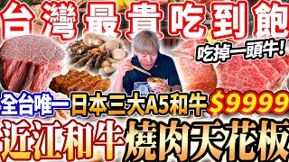 【$9999台灣最貴吃到飽燒肉天花板】全台唯一日本三大A5近江和牛吃到飽！一人1萬元吃掉整頭牛！狂嗑A5菲力牛排回本3萬元！2024台中吃到飽！大胃王｜吃播mukbang｜台中｜Eating show