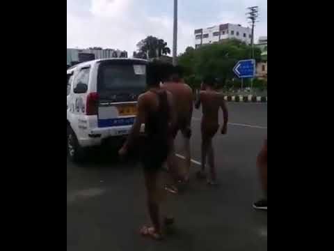 The children were paraded half-naked by the police on Bhopal's VIP Road. #Shorts #Bhopal #VIPRoad