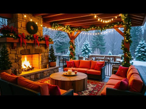 Snowy Winter Retreat in the Forest | Fireplace Sounds & Gentle Winter Winds for Deep Relaxation ❄️