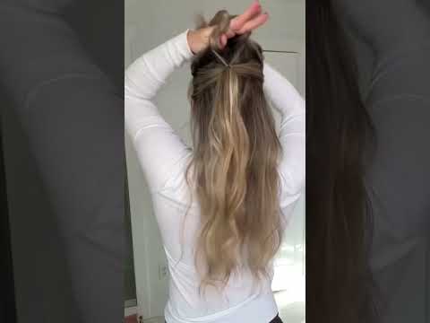 Try This Half Up Hairstyle! Voluminous Ponytail Half Up Hairstyle #shortsviral #hairshorts