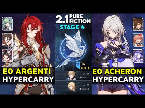 E0S0 Argenti & E0S1 Acheron Triple Nihility | v2.1 New - Pure Fiction 4 | Honkai Star Rail.