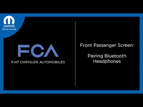 Front Passenger Screen – Pairing Bluetooth Headphones | 2025 FCA Vehicles