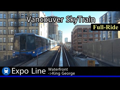 [4K]Vancouver SkyTrain Front View - Waterfront to King George(Bombardier ART Mark II)