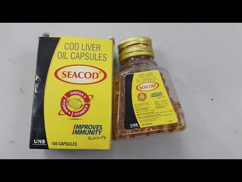 Omega 3 ,vitamin A and vitamin D capsules// Seacod capsules// improves immunity capsules