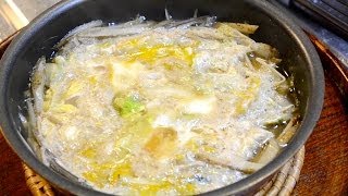 どじょうのかわりに牛蒡、牛蒡と白菜の柳川風の作り方　　How to make hotpot of sliced burdocks