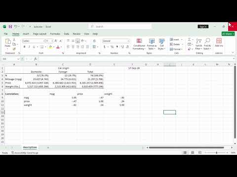 Export results to Excel® using Stata