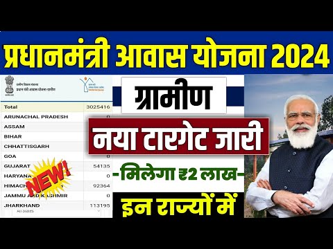 🏠 PM आवास योजना ग्रामीण नया टारगेट 2024 | pradhan mantri awas yojana 2024 | pm awas yojana 2024