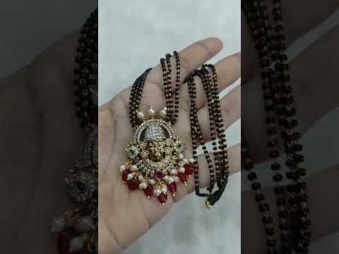 18" balaji pendant 3lines blackbeads chain collection Each-420rs+ship..Bulk stock available