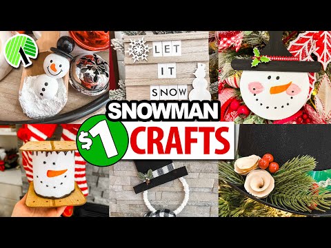 *10 BEST* $1 Snowman Christmas Crafts! BEGINNER FRIENDLY Dollar Tree DIYs 2024