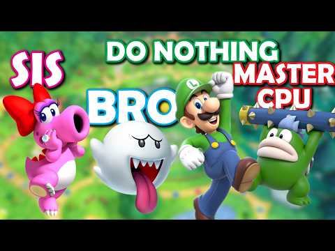 PRO RULES - Mario Party Jamboree (Wiggler Board) Bro vs Sis vs Master CPU vs Luigi Does Nothing!