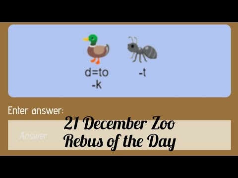 Zoo Rebus of the Day code | zoo Rebus of the Day 21 Dec | zoo Rebus of the Day today🔥