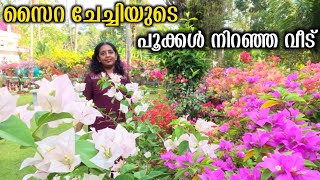 സൈറ ചേച്ചിയുടെ പൂക്കൾ നിറഞ്ഞ വീട് | HOME GARDEN TOUR MALAYALAM