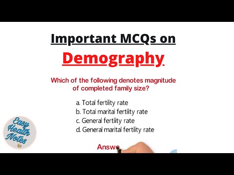 Demography ।। Important MCQs with answers