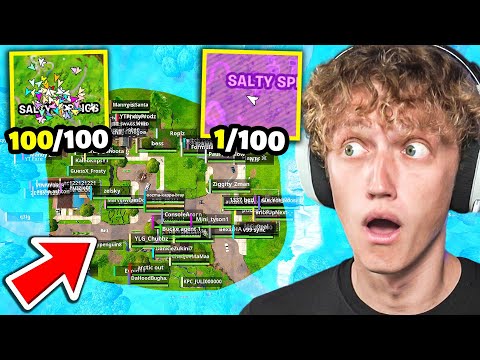 I Got 100 Players To Land At Salty Springs In OG Fortnite! (Craziest Ending)