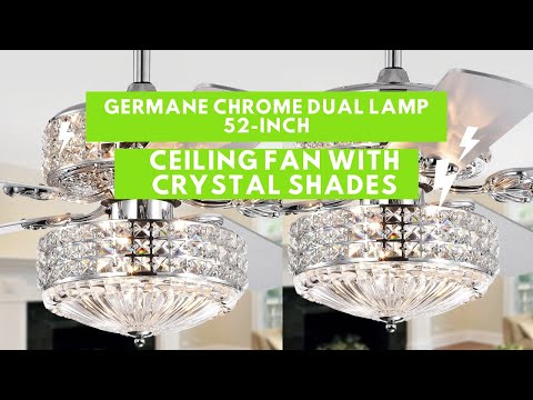 Germane Chrome Dual Lamp 52-inch Ceiling Fan with Crystal Shades