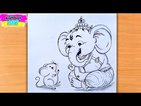 Lord Ganesha Drawing | Cute ganesh ji drawing | Ganpati bappa easy drawing step by step