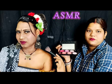 ASMR~ Doing My Elder Brother Transformation Indian Tribal Makeup (Tingle's) @asmrsangi7044 🌹❤️