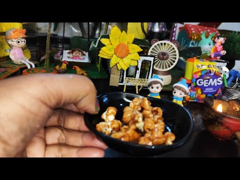 Theather Jaisi Caramal Popcorn Recipe At Home|#popcornrecipe#chocolatepopcorn #miniaturecooking