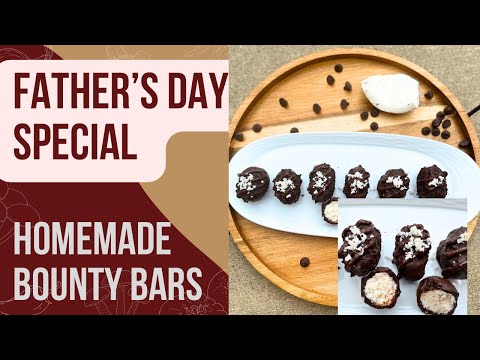 Homemade Bounty Bars Recipe/3-Ingredients Chocolate Bars Recipe