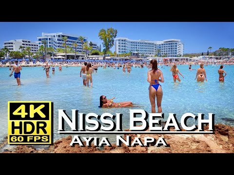 Nissi Beach Ayia Napa Cyprus in 4K 60fps HDR  Dolby Atmos 💖 The best Places 👀 Walking Tour