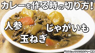 カレーの玉ねぎ・人参・じゃがいもの切り方！野菜を切り揃えるコツ！