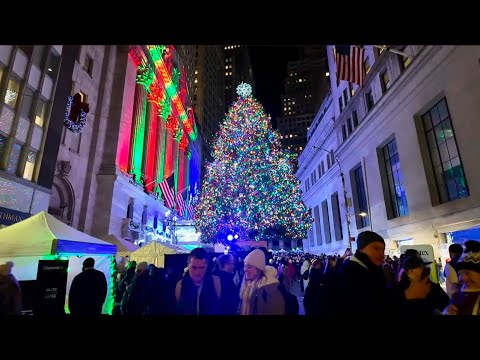 NYC LIVE - New York Stock Exchange Christmas Tree Lighting (05 December 2024)