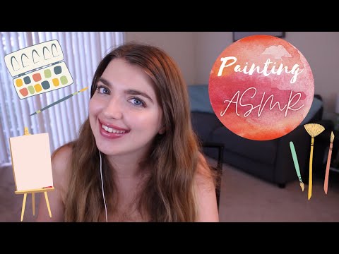 Painting ASMR | Canvas, paint knifes, sponge, brushes