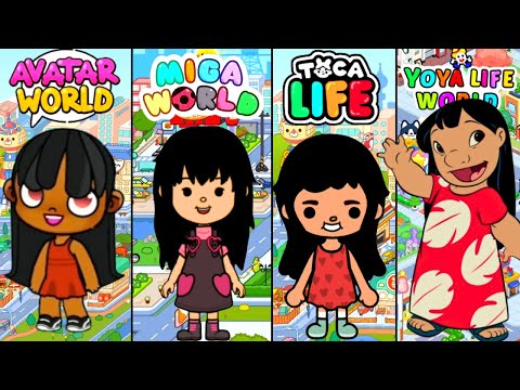 LILO / LILO E STITCH / nas versões TOCA LIFE WORLD, AVATAR WORLD, MIGA WORLD E PIPI WORLD