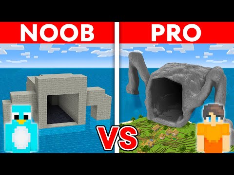 NOOB vs PRO: SEA EATER House Build Challenge in Minecraft