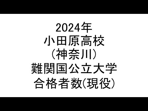 小田原高校(神奈川) 2024年難関国公立大学合格者数(現役)