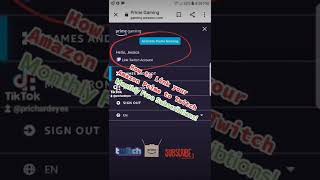 Monthly Free Prime Subscriptions on Twitch