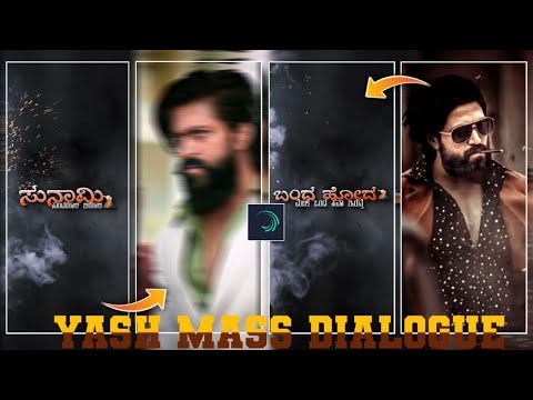 😎Yash mass dialogue whatsupp status video editing in alightmotion kannada#4k_status#alightmotion