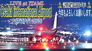 LIVE Osaka International Airport Japan 伊丹空港　ライブ配信　2025.01.03　(千里川土手)