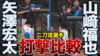 山﨑福也＆矢澤宏太 二刀流選手のバッティング比較＜11/7ファイターズ秋季キャンプ2024＞