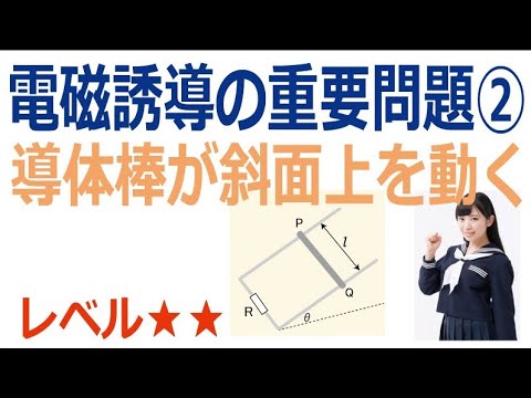 電磁誘導の重要問題②「導体棒が斜面上を動く」