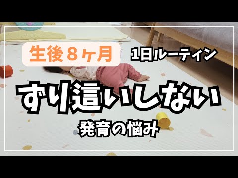 【生後8ヶ月】赤ちゃんとの1日｜不安は尽きずずり這いトレーニングする日々｜離乳食中期