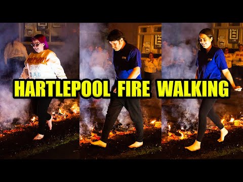 HARTLEPOOL FIRE WALKING IN AID OF ALICE HOUSE HOSPICE