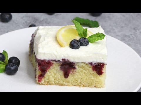 Lemon Blueberry Poke Cake